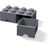 LEGO Brick Drawer, 8 Knobs, 2 Drawers, Stackable Storage Box, Bright Yellow | Oversized 19.7” x 9.8” x 7.1” stackable toy chest, BPA-free polypropylene playroom organizer for kids(Dark Grey)