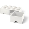 LEGO Brick Drawer, 8 Knobs, 2 Drawers, Stackable Storage Box, Bright Yellow | Oversized 19.7” x 9.8” x 7.1” stackable toy chest, BPA-free polypropylene playroom organizer for kids(White)