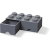 LEGO Brick Drawer, 8 Knobs, 2 Drawers, Stackable Storage Box, Bright Yellow | Oversized 19.7” x 9.8” x 7.1” stackable toy chest, BPA-free polypropylene playroom organizer for kids(Dark Grey)