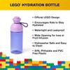 LEGO Hydration Water Bottle, 500ml Transparent Blue, Drinking Bottle for Toddlers, Dishwasher Safe, Reusable Sports Can(Lavender)