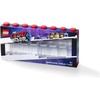 LEGO Minifigure Display Case 16 Black Space for 16 Minifigures | BPA-free large cabinet with 16 individual compartments and baseplates. Securely showcase your favorite LEGO characters(Red)