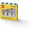 LEGO Minifigure Display Case 16 Black Space for 16 Minifigures | BPA-free large cabinet with 16 individual compartments and baseplates. Securely showcase your favorite LEGO characters(Bright Blue)