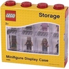 LEGO Minifigure Display Case 16 Black Space for 16 Minifigures | BPA-free large cabinet with 16 individual compartments and baseplates. Securely showcase your favorite LEGO characters(Bright Red)