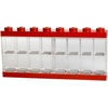 LEGO Minifigure Display Case 16 Black Space for 16 Minifigures | BPA-free large cabinet with 16 individual compartments and baseplates. Securely showcase your favorite LEGO characters(Red)