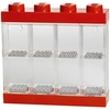 LEGO Minifigure Display Case 16 Black Space for 16 Minifigures | BPA-free large cabinet with 16 individual compartments and baseplates. Securely showcase your favorite LEGO characters(Bright Red)