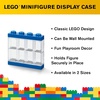 LEGO Minifigure Display Case 16 Black Space for 16 Minifigures | BPA-free large cabinet with 16 individual compartments and baseplates. Securely showcase your favorite LEGO characters(Bright Blue)