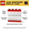 LEGO Minifigure Display Case 16 Black Space for 16 Minifigures | BPA-free large cabinet with 16 individual compartments and baseplates. Securely showcase your favorite LEGO characters(Bright Red)