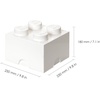 LEGO Storage Brick 4 – studs Cool Yellow – Stackable Plastic Storage Box with Lid for Kids and Adults Ideal Desk Organizer and Toy Box – 5.6L Capacity | LEGO Brick Storage Box Stackable Organizer Toy, Desk & Shelf Storage 5.6 L Capacity Brick Size 4(White)