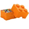 LEGO Storage Brick 4 – studs Cool Yellow – Stackable Plastic Storage Box with Lid for Kids and Adults Ideal Desk Organizer and Toy Box – 5.6L Capacity | LEGO Brick Storage Box Stackable Organizer Toy, Desk & Shelf Storage 5.6 L Capacity Brick Size 4(Bright Orange)