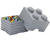 LEGO Storage Brick 4 – studs Cool Yellow – Stackable Plastic Storage Box with Lid for Kids and Adults Ideal Desk Organizer and Toy Box – 5.6L Capacity | LEGO Brick Storage Box Stackable Organizer Toy, Desk & Shelf Storage 5.6 L Capacity Brick Size 4(Stone Grey)
