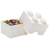 LEGO Storage Brick 4 – studs Cool Yellow – Stackable Plastic Storage Box with Lid for Kids and Adults Ideal Desk Organizer and Toy Box – 5.6L Capacity | LEGO Brick Storage Box Stackable Organizer Toy, Desk & Shelf Storage 5.6 L Capacity Brick Size 4(White)
