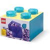 LEGO Storage Brick 4 Storage Box with Lid Glitter Violet | LEGO Brick Storage Box Stackable Organizer Toy, Desk & Shelf Storage Brick Size 4(Glitter Light Blue)