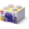 LEGO Storage Brick 4 Storage Box with Lid Glitter Violet | LEGO Brick Storage Box Stackable Organizer Toy, Desk & Shelf Storage Brick Size 4(Glitter Translucent)