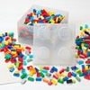 LEGO Storage Brick 4 Storage Box with Lid Glitter Violet | LEGO Brick Storage Box Stackable Organizer Toy, Desk & Shelf Storage Brick Size 4(Glitter Translucent)