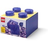 LEGO Storage Brick 4 Storage Box with Lid Glitter Violet | LEGO Brick Storage Box Stackable Organizer Toy, Desk & Shelf Storage Brick Size 4(Glitter Violet)
