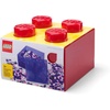 LEGO Storage Brick 4 Storage Box with Lid Translucent Blue | LEGO Brick Storage Box Stackable Organizer Toy, Desk & Shelf Storage Brick Size 4(Translucent Red)