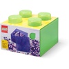 LEGO Storage Brick 4 Storage Box with Lid Translucent Blue | LEGO Brick Storage Box Stackable Organizer Toy, Desk & Shelf Storage Brick Size 4(Translucent Light Green)