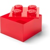 LEGO Storage Brick 4 Storage Box with Lid Translucent Blue | LEGO Brick Storage Box Stackable Organizer Toy, Desk & Shelf Storage Brick Size 4(Translucent Red)