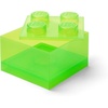LEGO Storage Brick 4 Storage Box with Lid Translucent Blue | LEGO Brick Storage Box Stackable Organizer Toy, Desk & Shelf Storage Brick Size 4(Translucent Light Green)