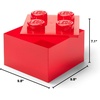 LEGO Storage Brick 4 Storage Box with Lid Translucent Blue | LEGO Brick Storage Box Stackable Organizer Toy, Desk & Shelf Storage Brick Size 4(Translucent Red)