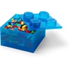 LEGO Storage Brick 4 Storage Box with Lid Translucent Blue | LEGO Brick Storage Box Stackable Organizer Toy, Desk & Shelf Storage Brick Size 4(Translucent Blue)