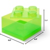 LEGO Storage Brick 4 Storage Box with Lid Translucent Blue | LEGO Brick Storage Box Stackable Organizer Toy, Desk & Shelf Storage Brick Size 4(Translucent Light Green)