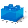 LEGO Storage Brick 4 Storage Box with Lid Translucent Blue | LEGO Brick Storage Box Stackable Organizer Toy, Desk & Shelf Storage Brick Size 4(Translucent Blue)