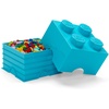 LEGO Storage Brick 6 8.47 L Storage Box with Lid Red | LEGO Brick Storage Box Stackable Organizer Toy, Desk & Shelf Storage 8.47 L Capacity Brick Size 6(Medium Azure)