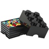 LEGO Storage Brick 6 8.47 L Storage Box with Lid Red | LEGO Brick Storage Box Stackable Organizer Toy, Desk & Shelf Storage 8.47 L Capacity Brick Size 6(Black)