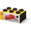 LEGO Storage Brick 6 8.47 L Storage Box with Lid Red | LEGO Brick Storage Box Stackable Organizer Toy, Desk & Shelf Storage 8.47 L Capacity Brick Size 6(Black)