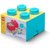 LEGO Storage Brick 6 8.47 L Storage Box with Lid Red | LEGO Brick Storage Box Stackable Organizer Toy, Desk & Shelf Storage 8.47 L Capacity Brick Size 6(Medium Azure)