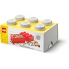 LEGO Storage Brick 6 8.47 L Storage Box with Lid Red | LEGO Brick Storage Box Stackable Organizer Toy, Desk & Shelf Storage 8.47 L Capacity Brick Size 6(Medium Stone Grey)