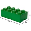 LEGO Storage Brick 8 – studs GREEN – Stackable Plastic Storage Box with Lid for Kids and Adults, Ideal Desk Organizer and Toy Box – 12.1L Capacity