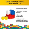 LEGO Storage Brick Multi Pack (4 Piece), Bright Red/Bright Blue/Bright Yellow/White (40150601)(Bright Red/Bright Blue/Bright Yellow/White)