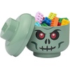 LEGO Storage Head (Mini) – Green Skeleton – 4 x 4.5 Inches (10.2 x 11.5 cm) – Stackable Plastic Storage Box with Lid for Kids’ Toy Organizer and Room Decor
