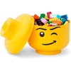 LEGO Storage Head Small, Stackable Storage Box, 6.3 x 6.3 x 7.28 in., Winking Boy