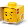 LEGO Storage Head Small, Stackable Storage Box, 6.3 x 6.3 x 7.28 in., Winking Boy