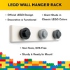 LEGO Wall Hanger Rack – Coat Rack with 3 Hooks for Hanging Coats, Backpacks, Hats | Perfect Kids Lego Room Decor | Assorted Colors – Red, Blue, Yellow(Black/Grey/Dark Grey)