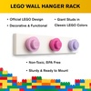 LEGO Wall Hanger Rack – Coat Rack with 3 Hooks for Hanging Coats, Backpacks, Hats | Perfect Kids Lego Room Decor | Assorted Colors – Red, Blue, Yellow(Light Pink/Dark Pink/Light Purple)