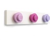 LEGO Wall Hanger Rack – Coat Rack with 3 Hooks for Hanging Coats, Backpacks, Hats | Perfect Kids Lego Room Decor | Assorted Colors – Red, Blue, Yellow(Light Pink/Dark Pink/Light Purple)
