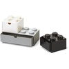 Lego Desk Drawer Set – Grey, Black, Whie | Stackable Storage Box Pull-Out Drawers 8-Knob Brick Design Toy & Desk Storage