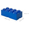 Room Copenhagen 8 LEGO Brick Box, White | BPA-Free Plastic Organizer for Bricks, Clothes & Stationery. Compatible with LEGO Brick Drawers and Other Storage Blocks(Bright Blue)