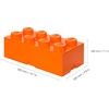 Room Copenhagen 8 LEGO Brick Box, White | BPA-Free Plastic Organizer for Bricks, Clothes & Stationery. Compatible with LEGO Brick Drawers and Other Storage Blocks(Bright Orange)
