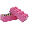 Room Copenhagen 8 LEGO Brick Box, White | BPA-Free Plastic Organizer for Bricks, Clothes & Stationery. Compatible with LEGO Brick Drawers and Other Storage Blocks(Bright Pink)
