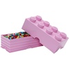 Room Copenhagen 8 LEGO Brick Box, White | BPA-Free Plastic Organizer for Bricks, Clothes & Stationery. Compatible with LEGO Brick Drawers and Other Storage Blocks(Light Purple)
