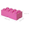 Room Copenhagen 8 LEGO Brick Box, White | BPA-Free Plastic Organizer for Bricks, Clothes & Stationery. Compatible with LEGO Brick Drawers and Other Storage Blocks(Bright Pink)