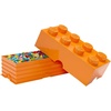 Room Copenhagen 8 LEGO Brick Box, White | BPA-Free Plastic Organizer for Bricks, Clothes & Stationery. Compatible with LEGO Brick Drawers and Other Storage Blocks(Bright Orange)