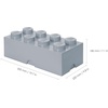 Room Copenhagen 8 LEGO Brick Box, White | BPA-Free Plastic Organizer for Bricks, Clothes & Stationery. Compatible with LEGO Brick Drawers and Other Storage Blocks(Stone Grey)