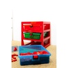 Room Copenhagen LEGO 3-Drawer Storage Rack System, 13-2/3 x 12-3/4 x 15 In, Blue | 3 Removable Drawers Building Baseplate Top Toy & Desk Storage Bedside or Desktop Use(Blue)