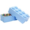 Room Copenhagen, LEGO Brick Box Stackable Storage Containers – Organizational Building Blocks – 19.69 x 9.84 x 7.09 Inches – Brick 8, Light Royal Blue | Stackable Plastic Storage Box with Lid for Kids and Adults, Ideal Desk Organizer and Toy Box